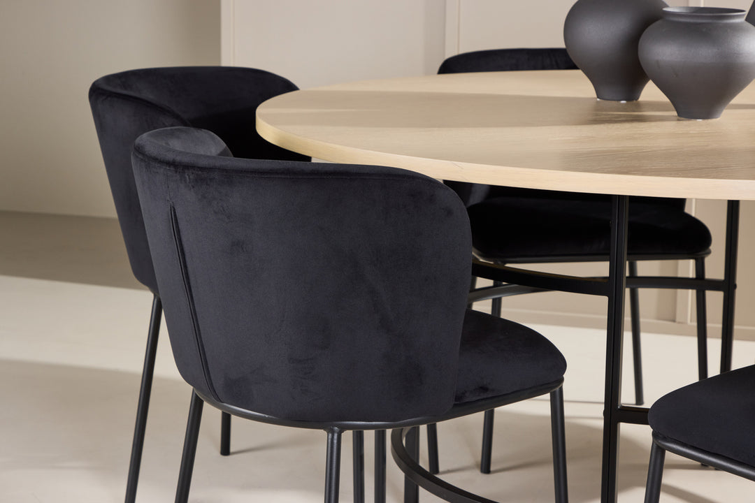 Edina & Copenhagen Matgrupp Svart/Vitputsad