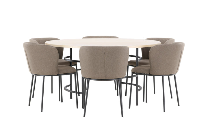 Edina & Copenhagen Matgrupp Brun/Vitputsad